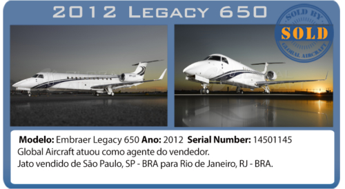 Jato Executivo 2011 Legacy 650 vendido por Global Aircraft 