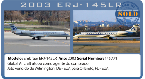 Jato 145LR Embraer vendido pela Global Aircraft 