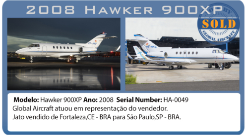 Jato 2008 Hawker 900XP vendido pela Global Aircraft 