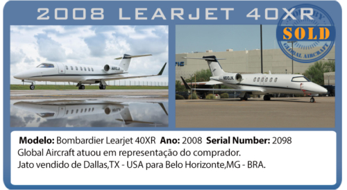 Jato 2008 Bombardier Learjet 40XR vendido pela Global Aircraft 