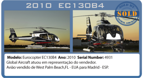 Helicóptero 2009 Eurocopter EC130 B4 vendido pela Global Aircraft.