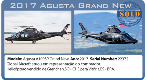 Helicóptero 2017 Agusta A109SP Grand New vendido pela Global Aircraft.