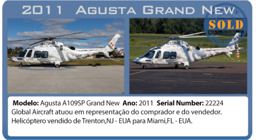 Helicóptero 2012 Agusta A109SP Grand New vendido pela Global Aircraft.