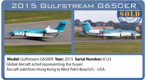 Jet Gulfstream G650ER sold by Global Aircraft 