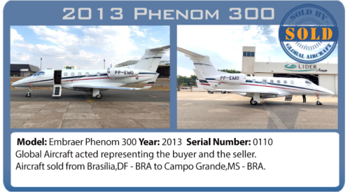 Jet Embraer Phenom 300 sold by Global Aircraft
