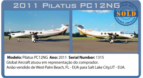 Avião 2011 Pilatus PC12NG vendido por Global Aircraft 