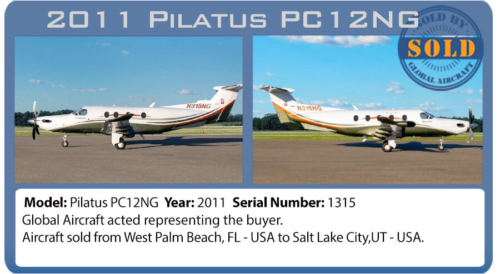Airplane sold - 2011 Pilatus PC12 NG sold by Global Aircraft 