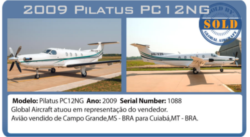 Avião 2009 Pilatus PC12NG vendido por Global Aircraft 