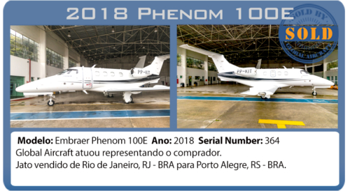 Jato 2018 PHENOM 100E vendido por Global Aircraft