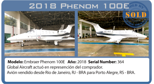 Jet 2018 Embraer Phenom 100E vendido por Global Aircraft