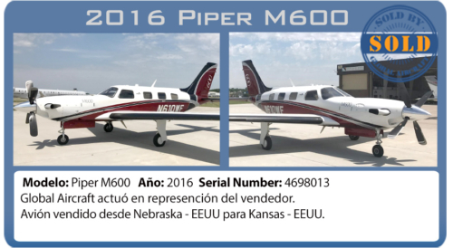 Avión 2016 Piper M600 vendido por Global Aircraft