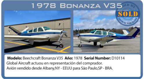 Avión 1978 Bonanza V35 vendido por Global Aircraft 