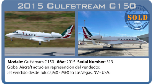Avión 2015 Gulfstream G150 vendido por Global Aircraft