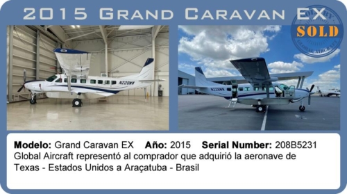 Avión 2015 Cessna Grand Caravan EX vendido por Global Aircraft 