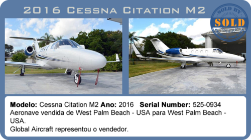 2016 Cessna Citation M2 vendido pela Global Aircraft.