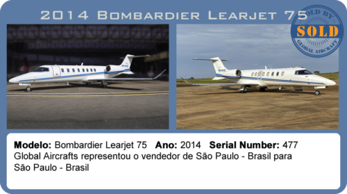 2014 Bombardier learjet 75 vendido pela Global Aircraft.