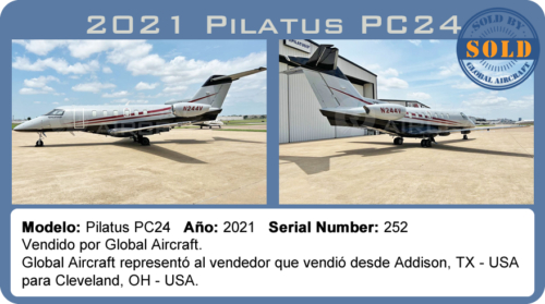 Avión 2021 PILATUS PC24 vendido por Global Aircraft.