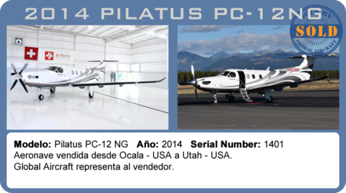 Avión 2014 Pilatus PC12NG vendido por Global Aircraft.
