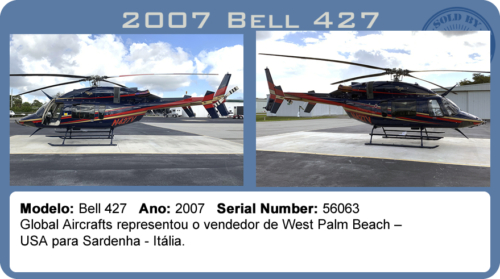 Helicóptero 2007 Bell 427 vendido pela Global Aircraft.