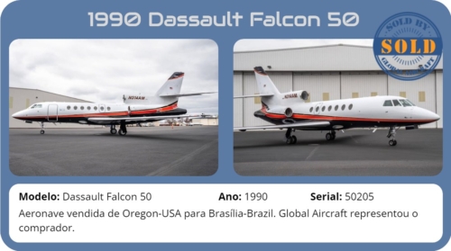 1990 DASSAULT FAOCN 50 vendido pela Global Aircraft.