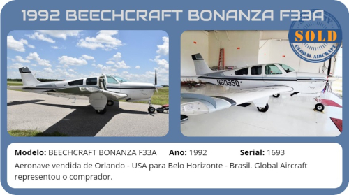 1992 BEECHCRAFT BONANZA F33A vendido por Global Aircraft.