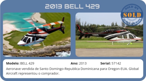 Helicóptero 2013 BELL 429 vendido pela  Global Aircraft.