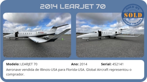 2014 BOMARDIER LEARJET 70 vendido pela Global Aircraft.