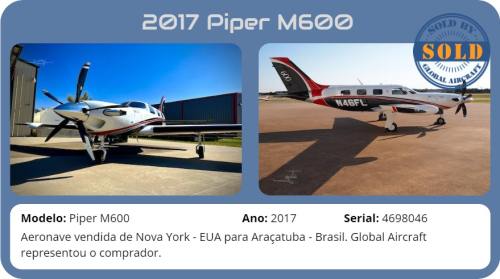2017 PIPER M600 vendido por Global Aircraft.
