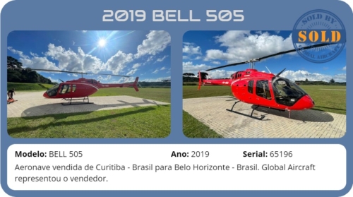 Helicóptero 2019 BELL 505 vendido pela Global Aircraft.