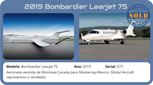 2019 BOMBARDIER LEARJET 75 vendido pela Global Aircraft.