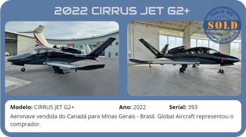 2022 CIRRUS JET SF50 G2+ vendido pela Global Aircraft.
