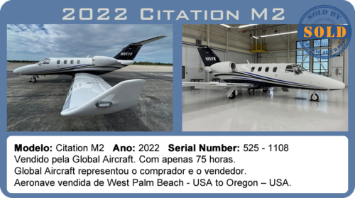 2022 Cessna Citation M2 vendido pela Global Aircraft.