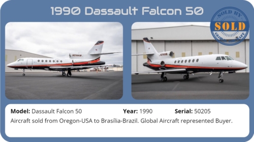 Jet 1990 DASSAULT FALCON 50 Sold by Global Aircraft.