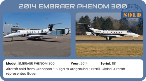 Jet 2014 EMBRAER PHENOM 300 Sold by Global Aircraft.