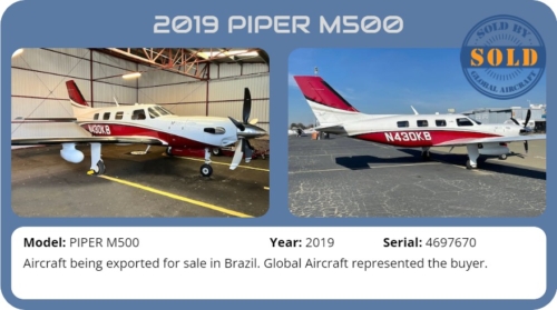 2019 PIPER M500 sold by Global Aircraft.