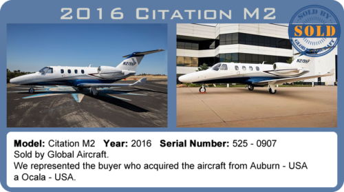 Jet 2016 Cessna Citation M2 Sold by Global Aircraft