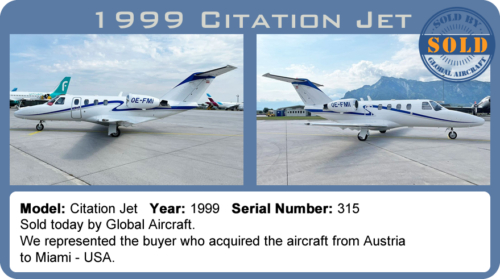 Jet 1999 Cessna Citation Jet Sold by Global Aircraft