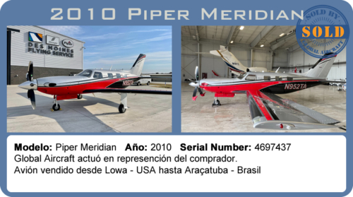Avión 2010 Piper Meridian vendido por Global Aircraft.