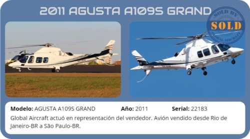 Helicopter 2011 Agusta A109S Grand sold by Global Aircraft.