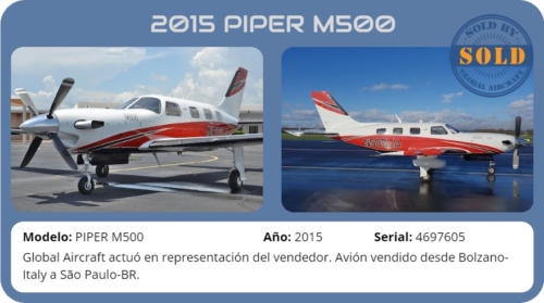 Avión 2015 PIPER M500 vendido por Global Aircraft.