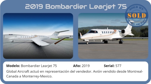 Avión 2019 BOMBARDIER LEARJET 75 vendido por Global Aircraft.