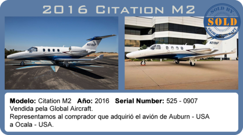 Avión 2016 Cessna Citation M2 vendido por Global Aircraft.