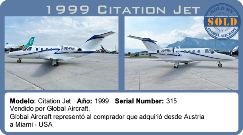 Avión 1999 Cessna Citation M2 vendido por Global Aircraft.
