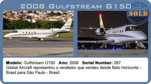 2008 Gulfstream G150 vendido pela Global Aircraft.