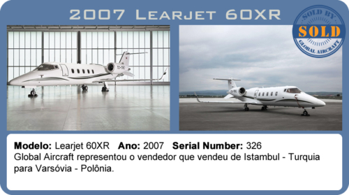 2007 Bombardier Learjet 60XR vendido pela Global Aircraft.