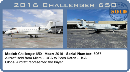 Jet 2016 Bombardier Challenger 650 Sold by Global Aircraft