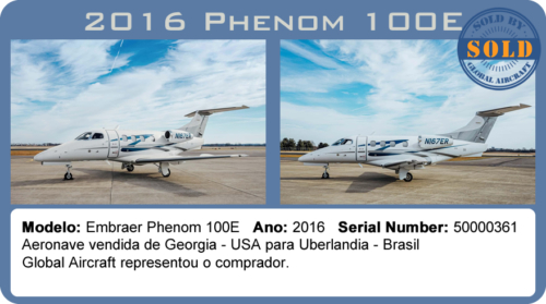 2016 Embraer Phenom 100E vendido pela Global Aircraft