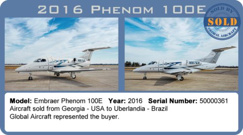 2016 Embraer Phenom 100E Sold by Global Aircraft