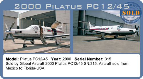2000 Pilatus PC12/45  sold by Global Aircraft.